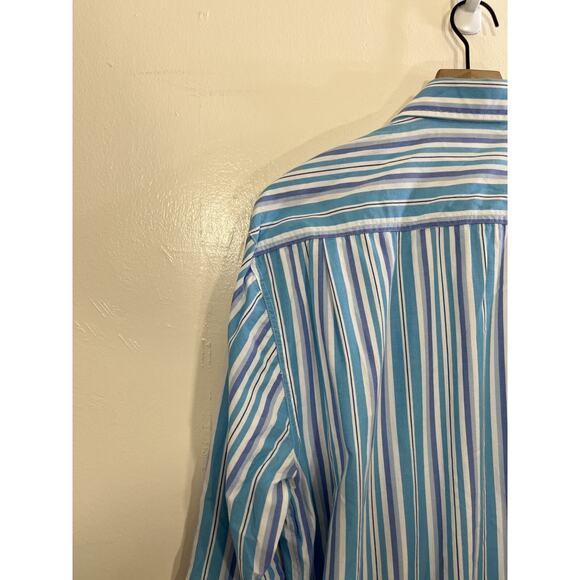 Nat Nast Coastal American Fit Retro Resort Striped Boho Preppy Button Up Shirt M - Picture 9 of 15